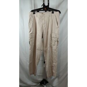 Basic Editions Mens‎ Tan Cargo Pants 36x 28 Cotton Utility Workwear 100% Cotton